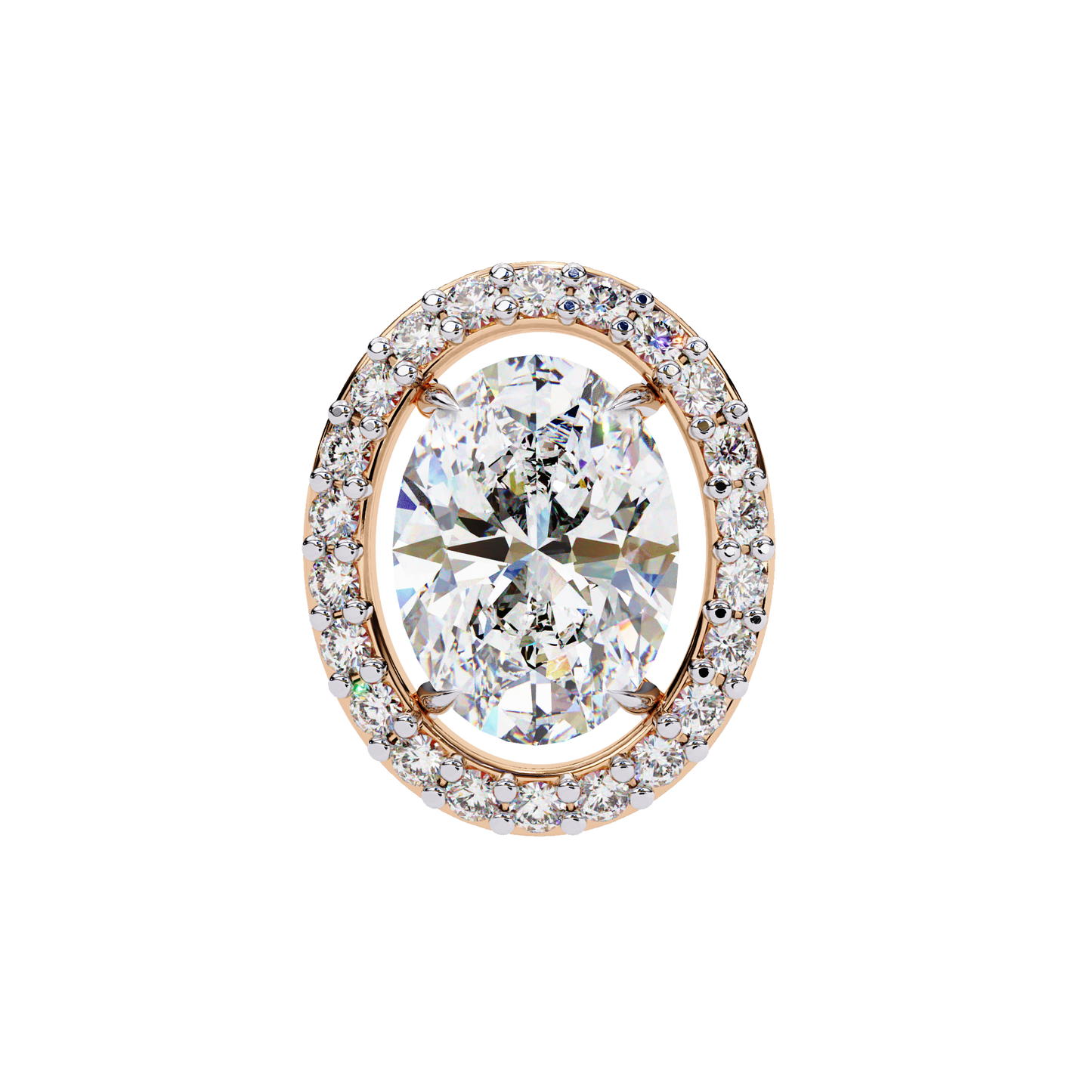 14K Rose Gold Lab Grown Diamond Halo Earrings 1.94 ctw DAE-145