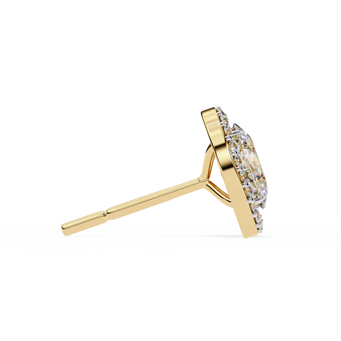 14K Yellow Gold Lab Grown Diamond Halo Earrings 1.94 ctw DAE-145