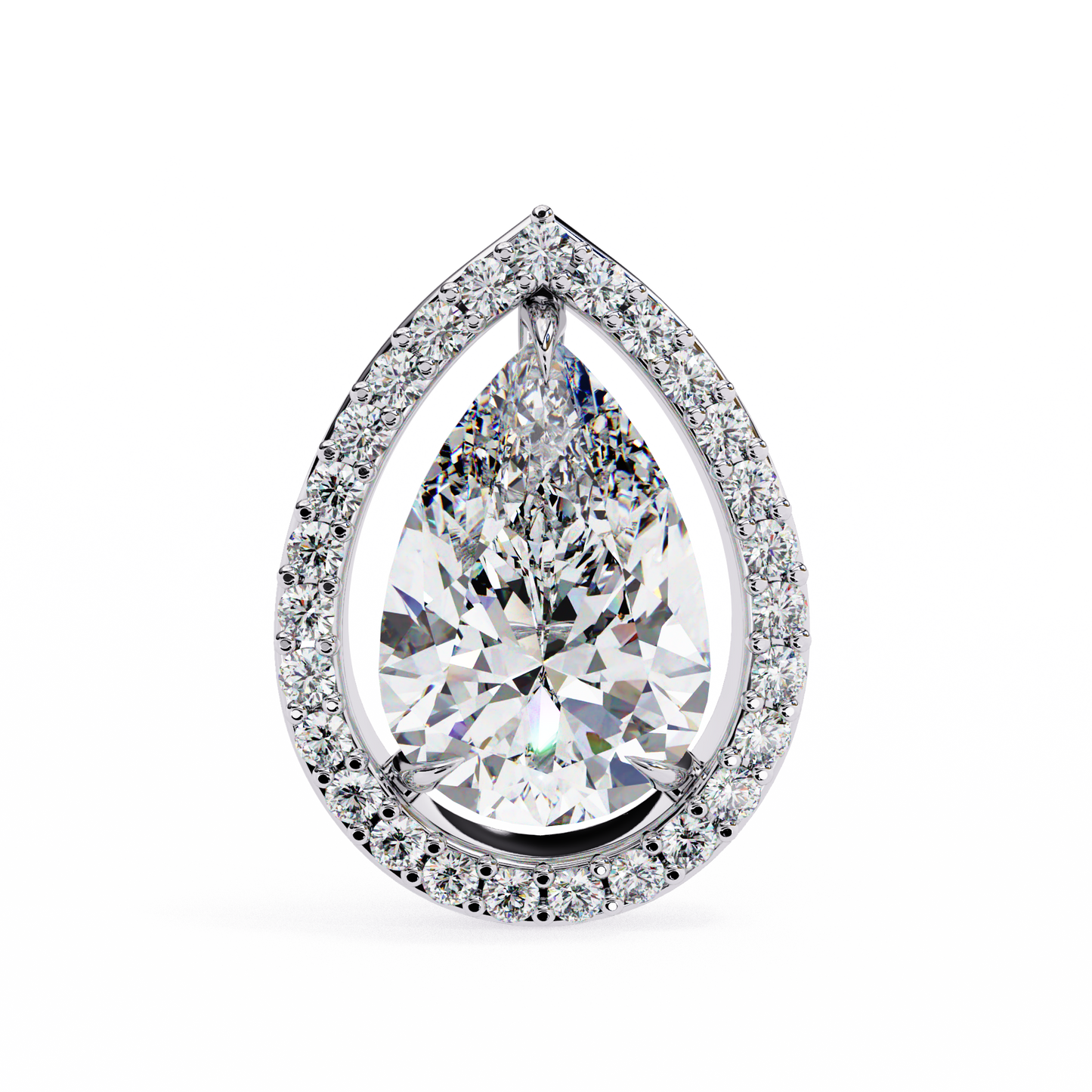 14K White Gold Lab Grown Diamond Halo Earrings 1.62 ctw DAE-144