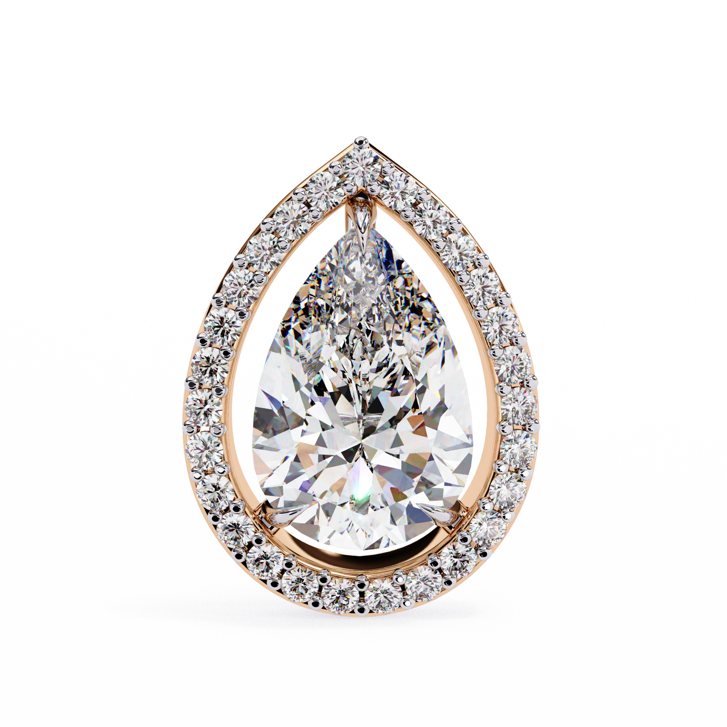 14K Rose Gold Lab Grown Diamond Halo Earrings 1.62 ctw DAE-144