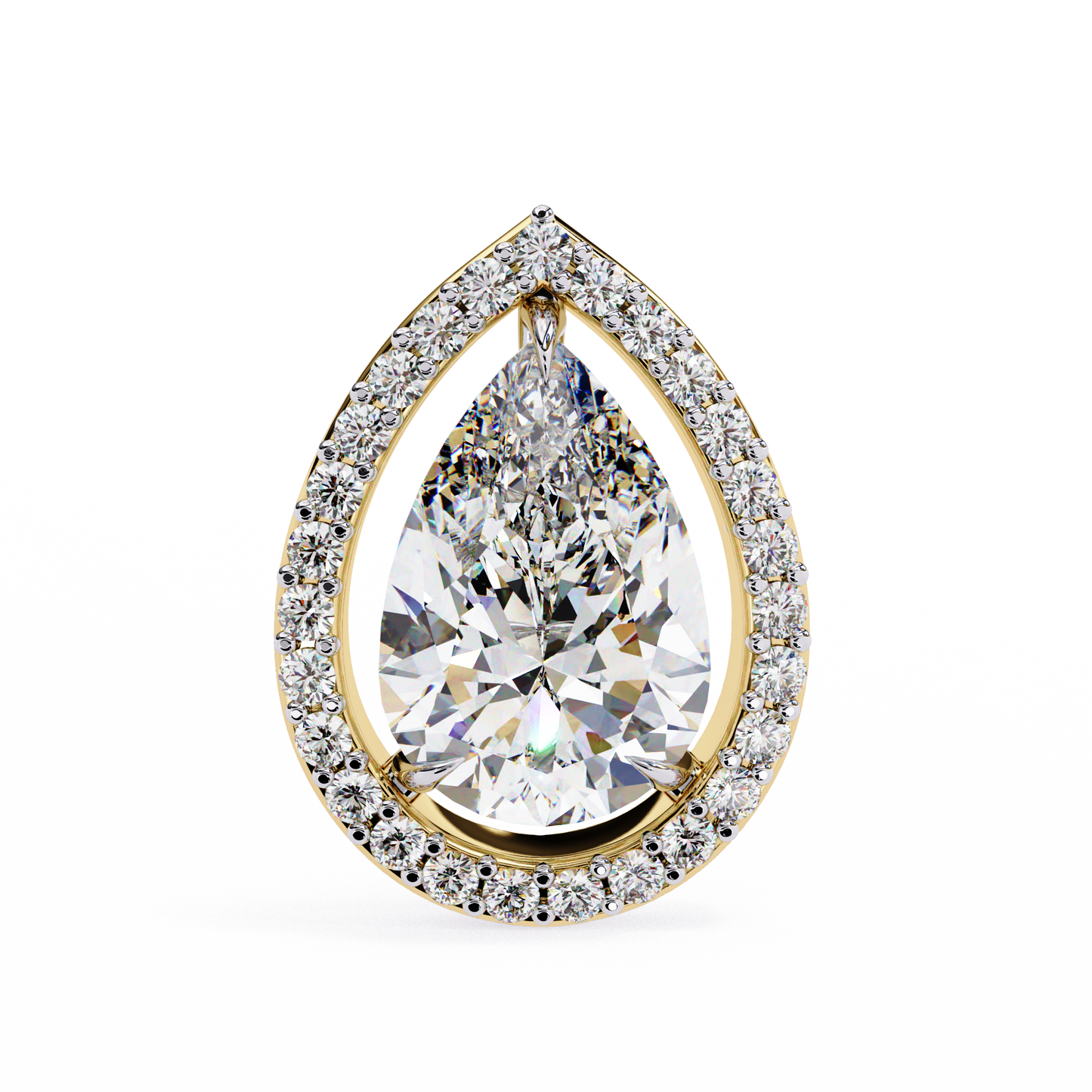 14K Yellow Gold Lab Grown Diamond Halo Earrings 1.62 ctw DAE-144