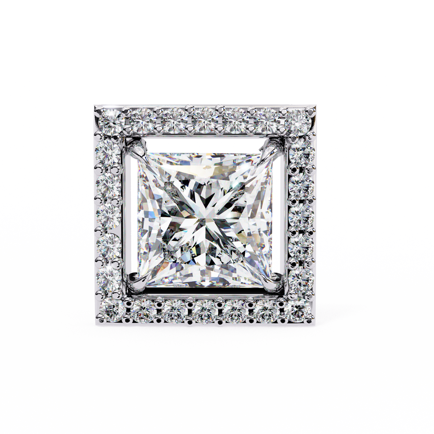 10K White Gold Lab Grown Diamond Halo Earrings 1.68 ctw DAE-143