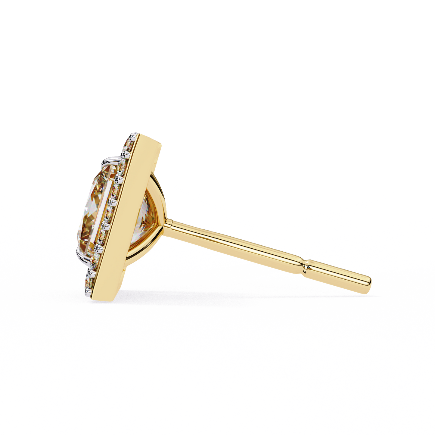 18K Yellow Gold Lab Grown Diamond Halo Earrings 1.68 ctw DAE-143
