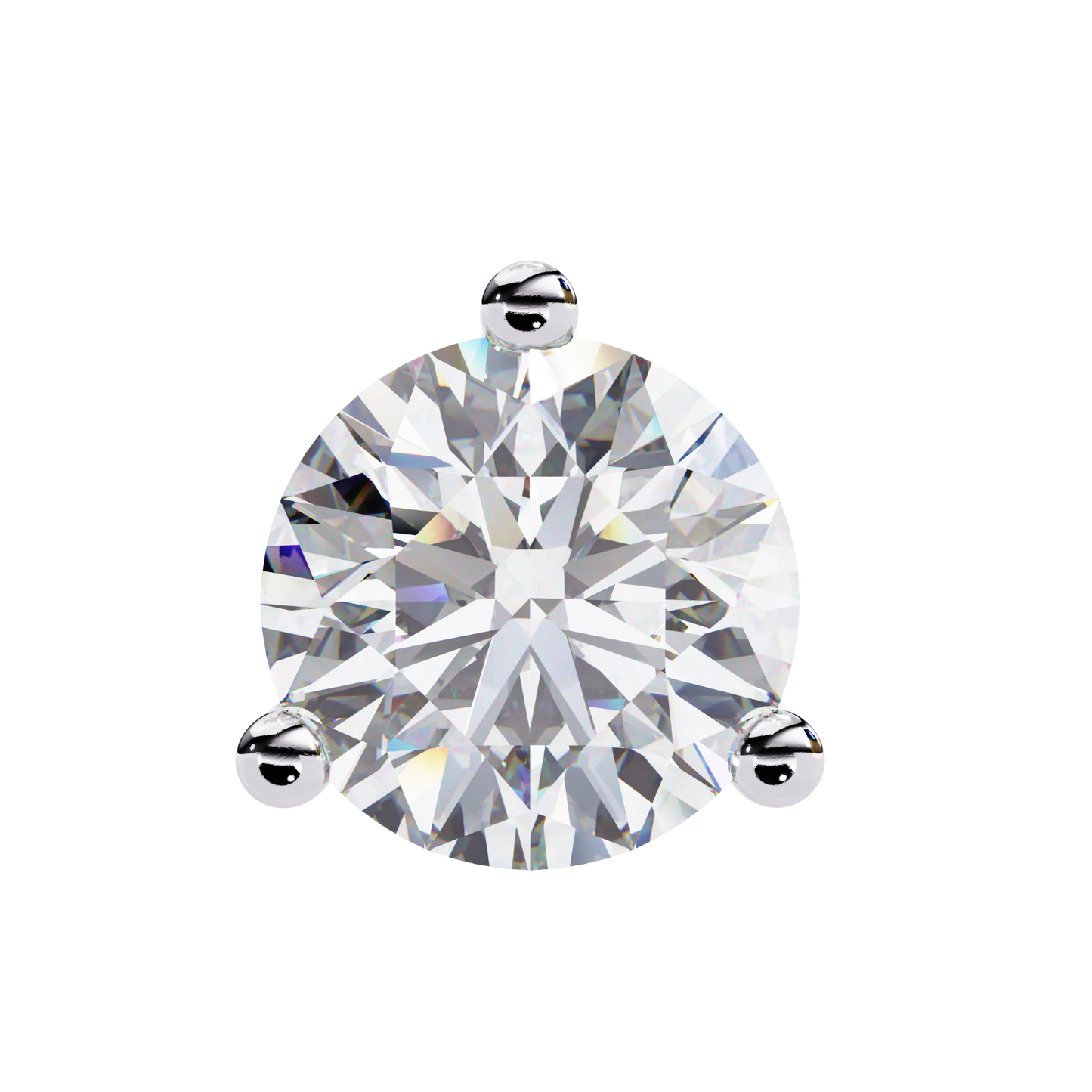 14K White Gold Lab Grown Diamond Solitaire Stud Earrings 2.50 ctw DAE-125