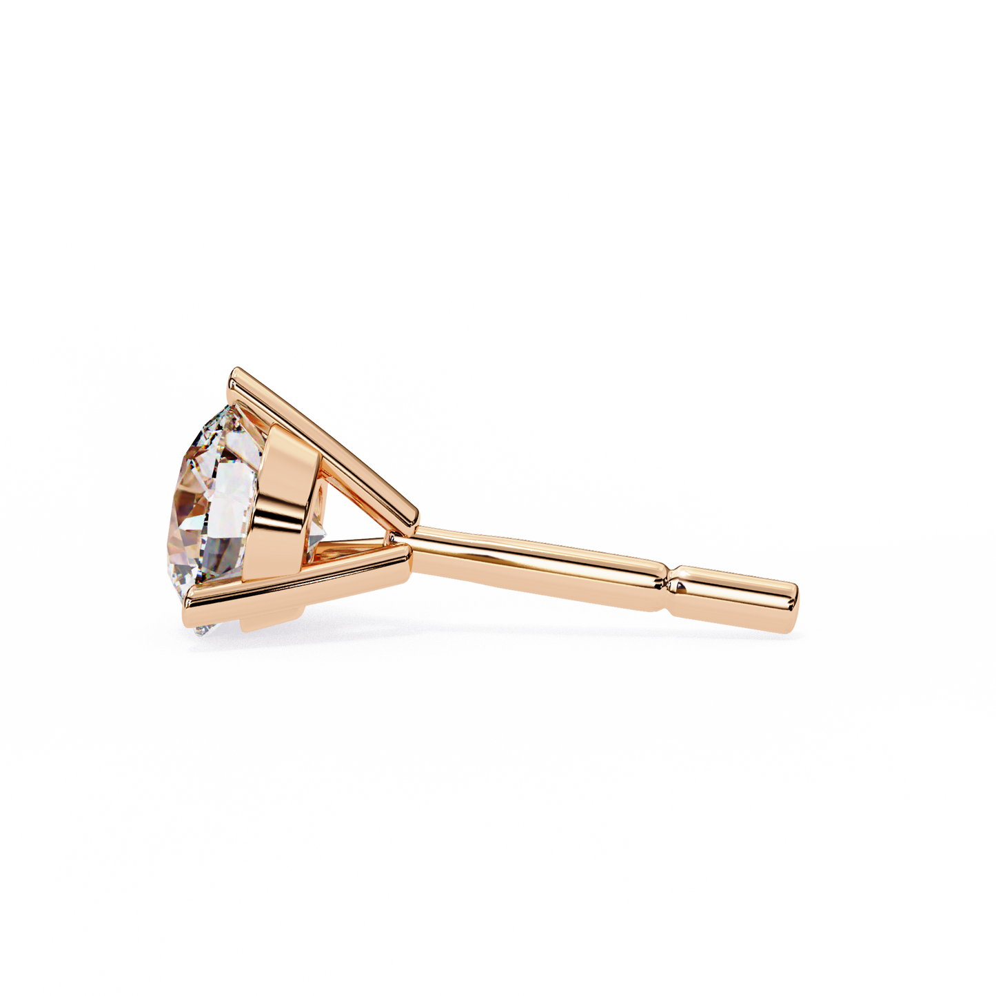 10K Rose Gold Lab Grown Diamond Solitaire Stud Earrings 2.50 ctw DAE-125