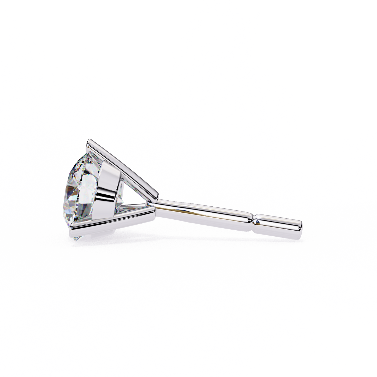 14K White Gold Lab Grown Diamond Solitaire Stud Earrings 2.50 ctw DAE-125