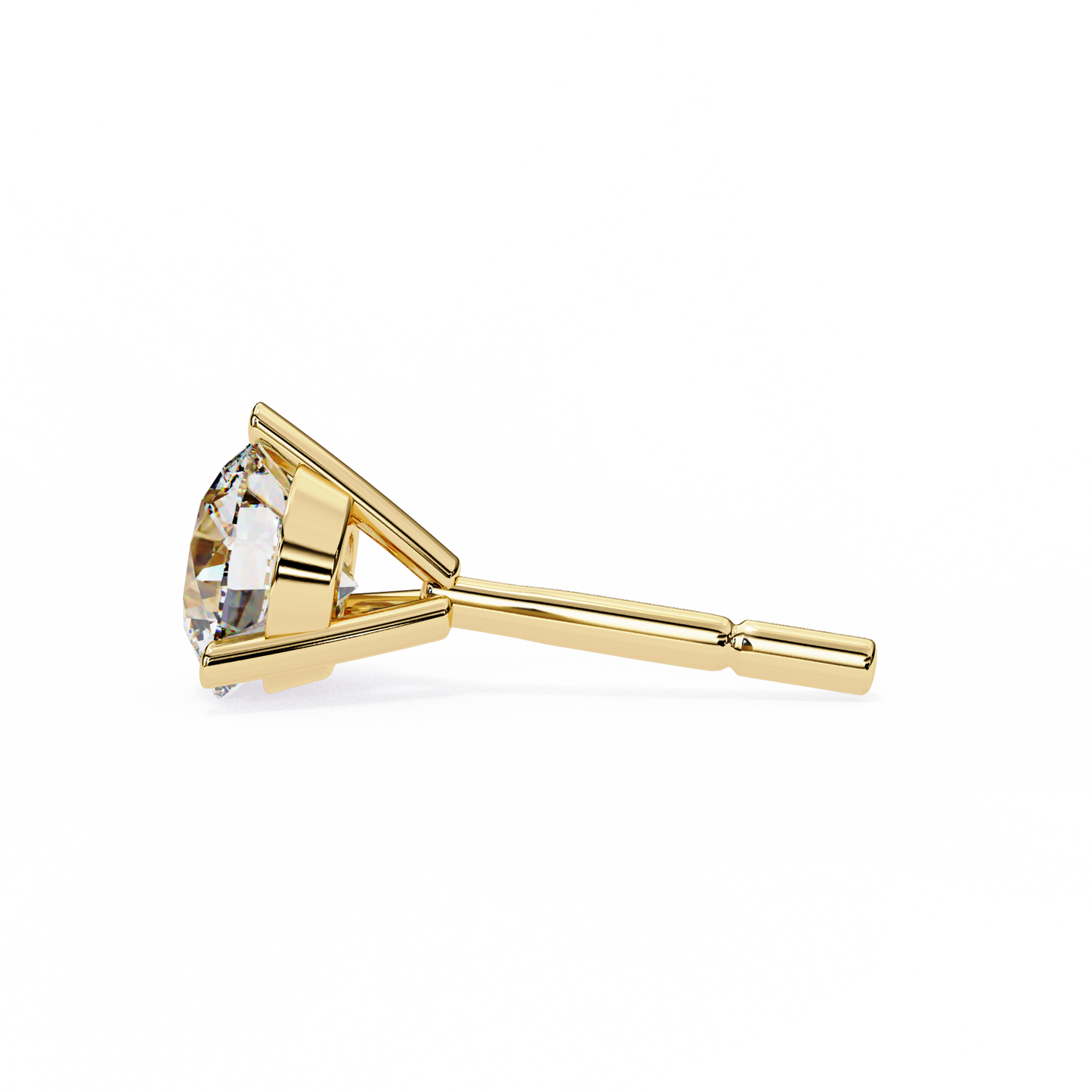 14K Yellow Gold Lab Grown Diamond Solitaire Stud Earrings 2.50 ctw DAE-125