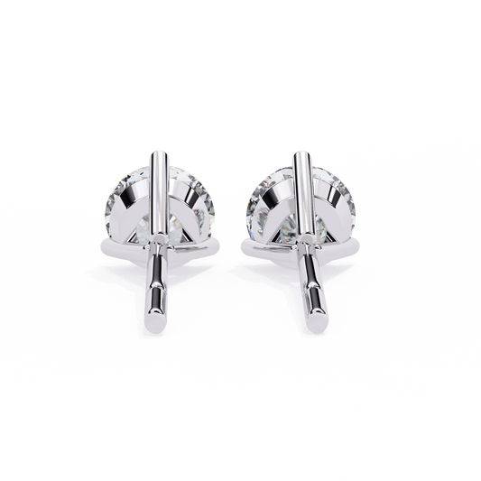 10K White Gold Lab Grown Diamond Solitaire Stud Earrings 2.50 ctw DAE-125