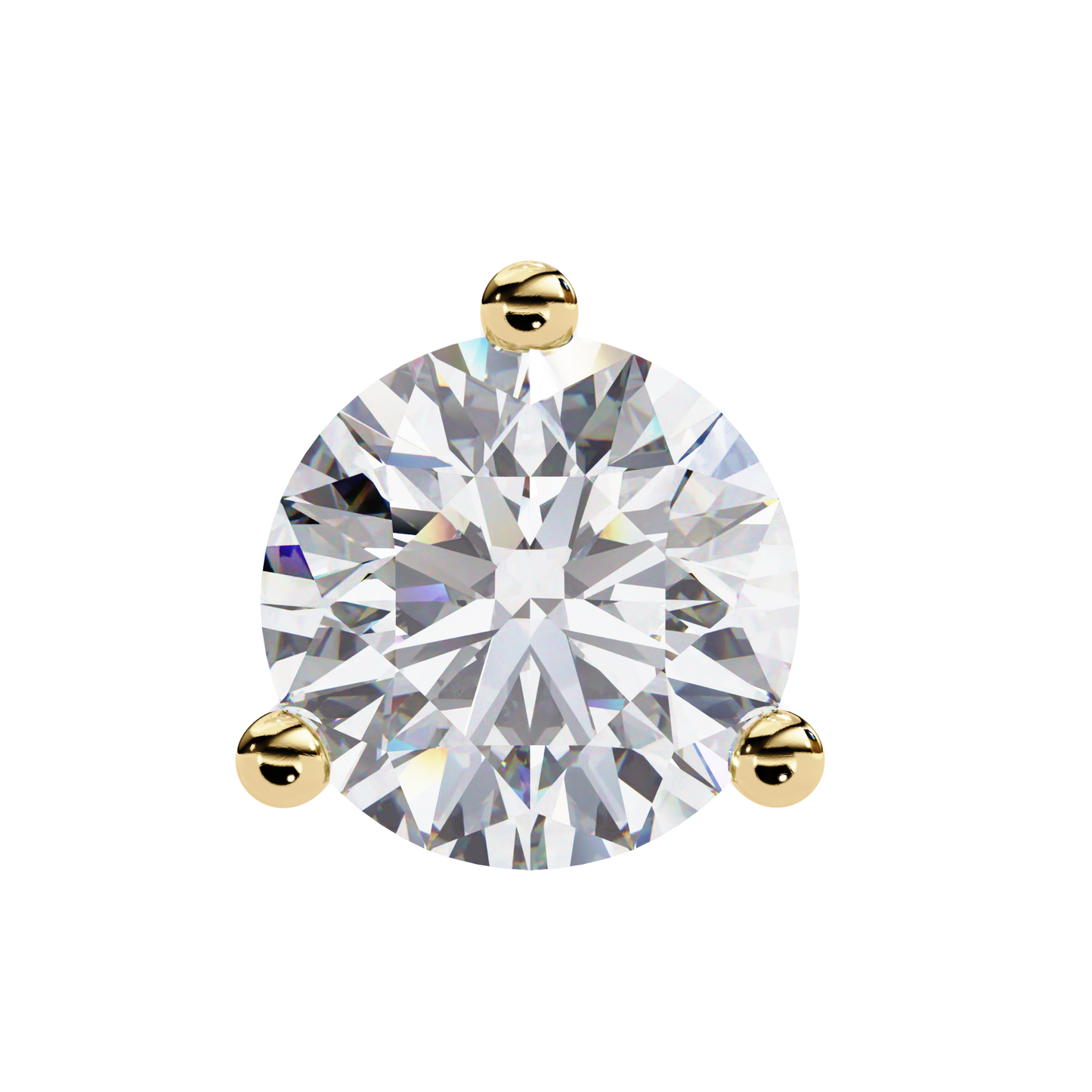 14K Yellow Gold Lab Grown Diamond Solitaire Stud Earrings 2.50 ctw DAE-125