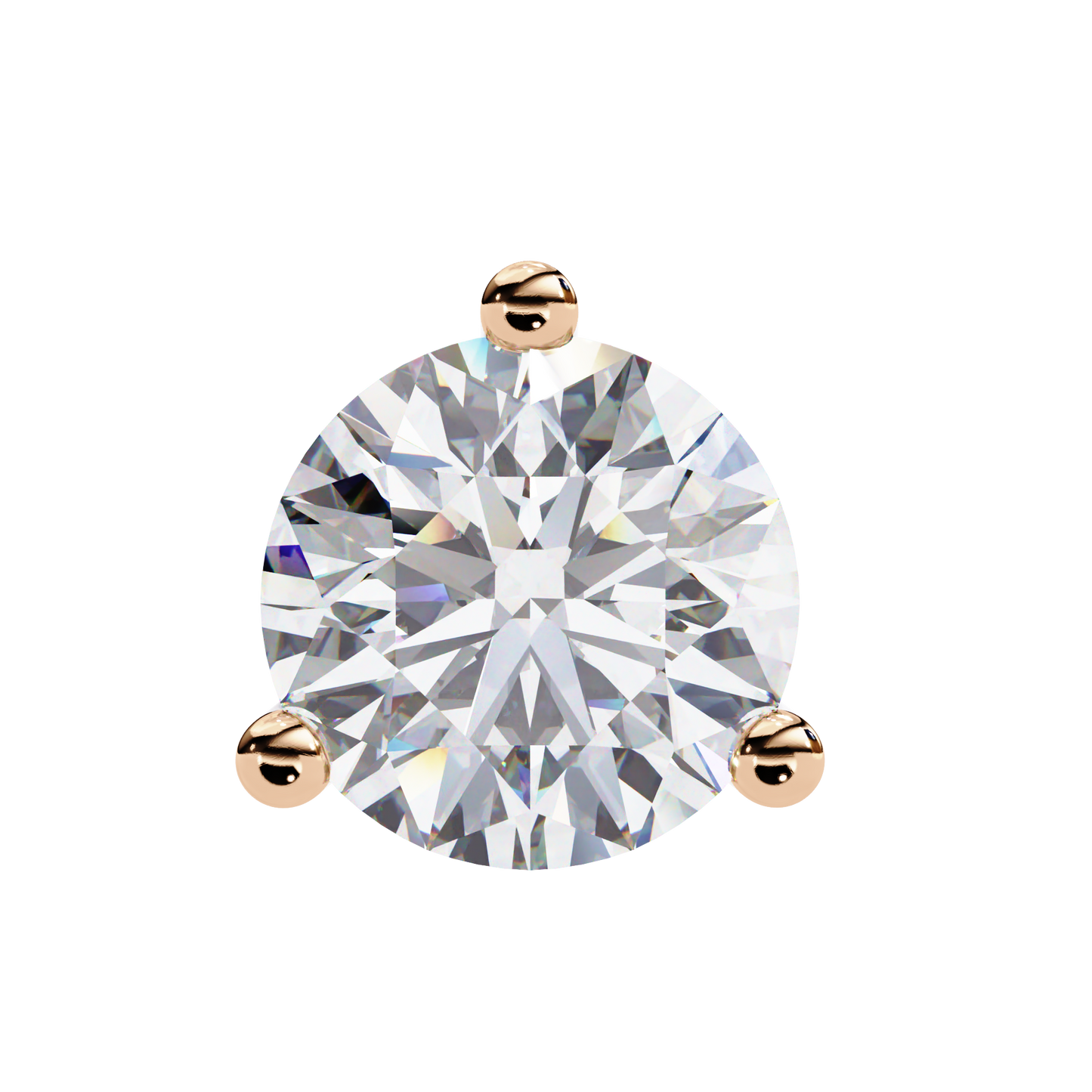 10K Rose Gold Lab Grown Diamond Solitaire Stud Earrings 2.50 ctw DAE-125