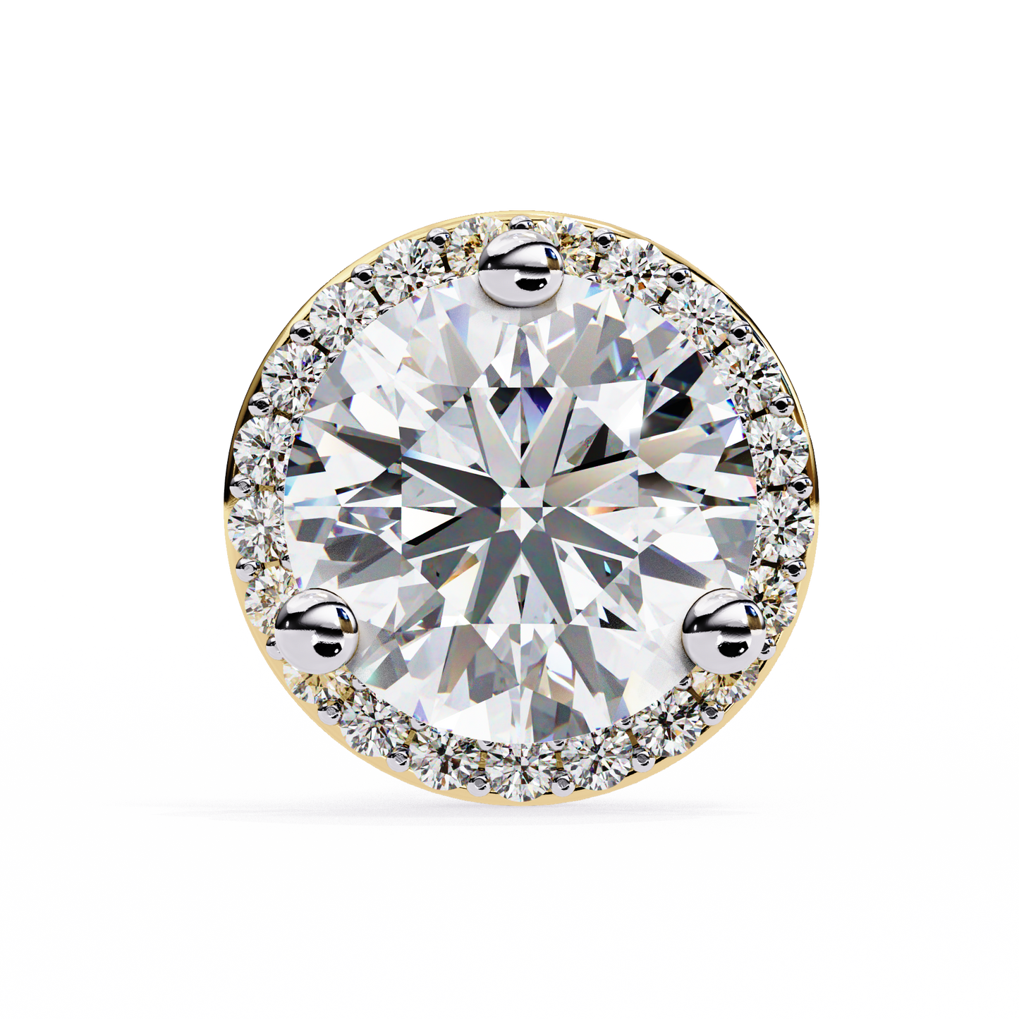 14K Yellow Gold Lab Grown Diamond Halo Earrings 1.95 ctw DAE-141