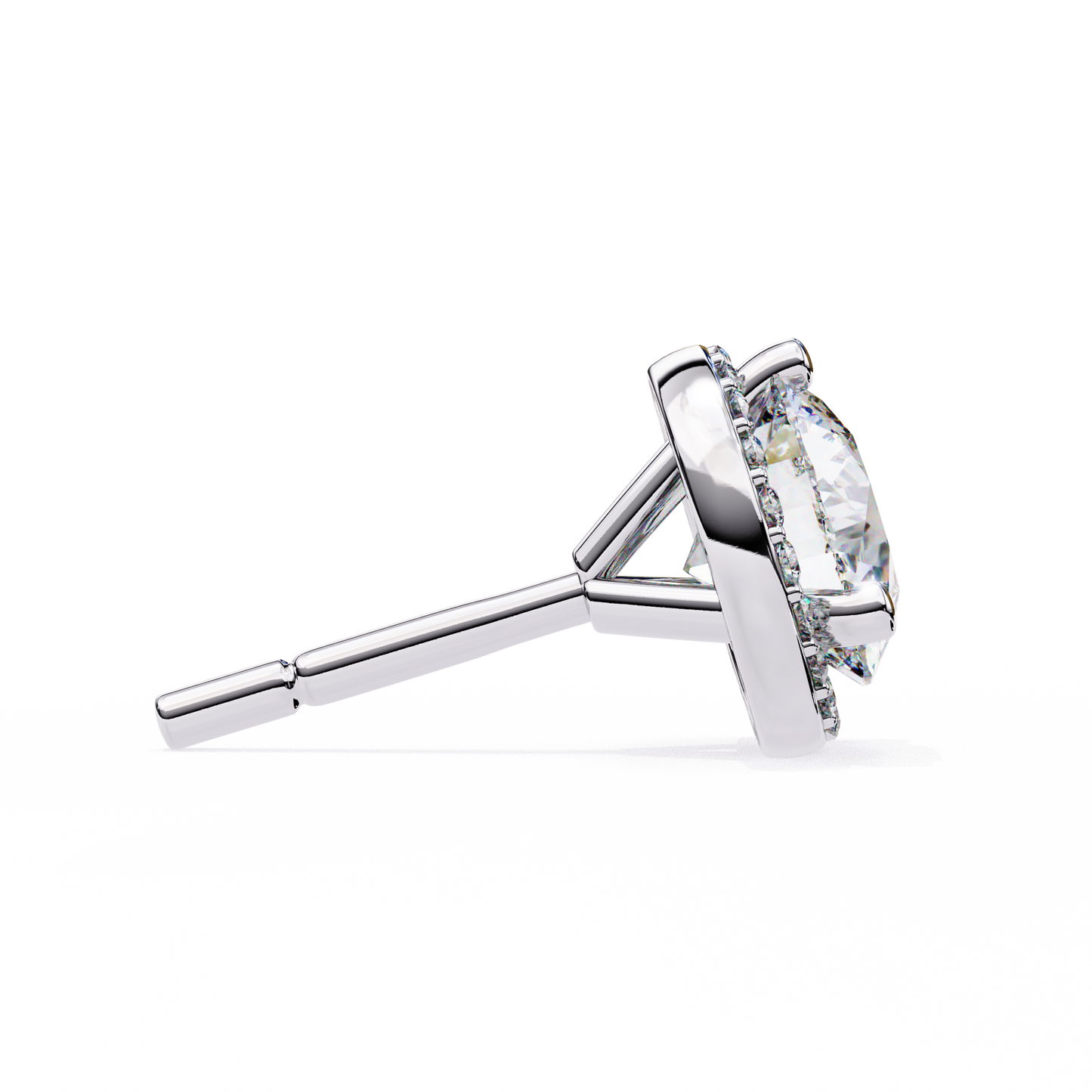 18K White Gold Lab Grown Diamond Halo Earrings 1.95 ctw DAE-141