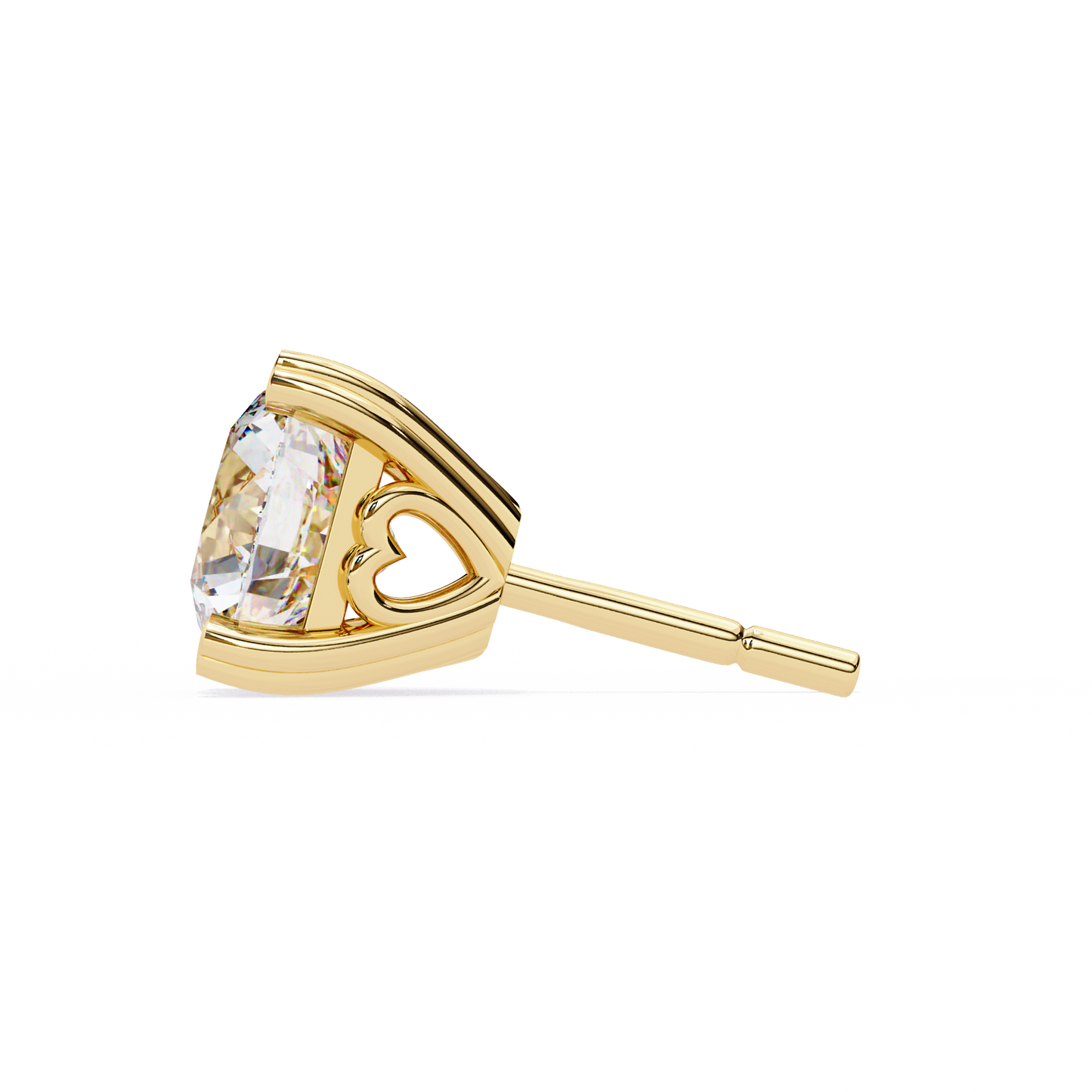 18K Yellow Gold Lab Grown Diamond Solitaire Stud Earrings 2.50 ctw DAE-128