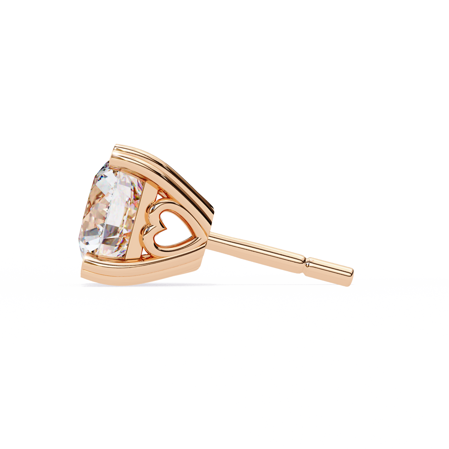 10K Rose Gold Lab Grown Diamond Solitaire Stud Earrings 2.50 ctw DAE-128