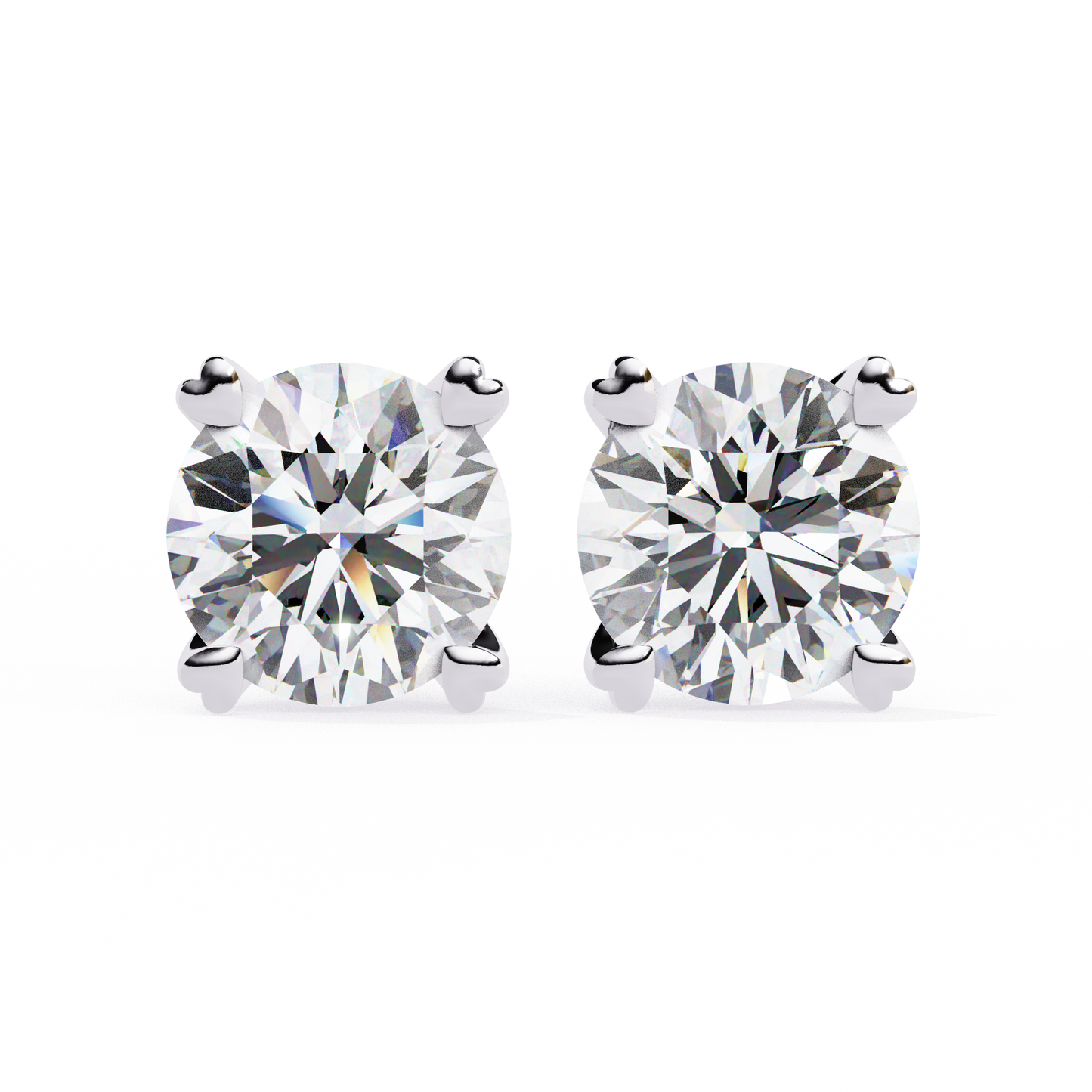 10K Rose Gold Lab Grown Diamond Solitaire Stud Earrings 2.50 ctw DAE-128