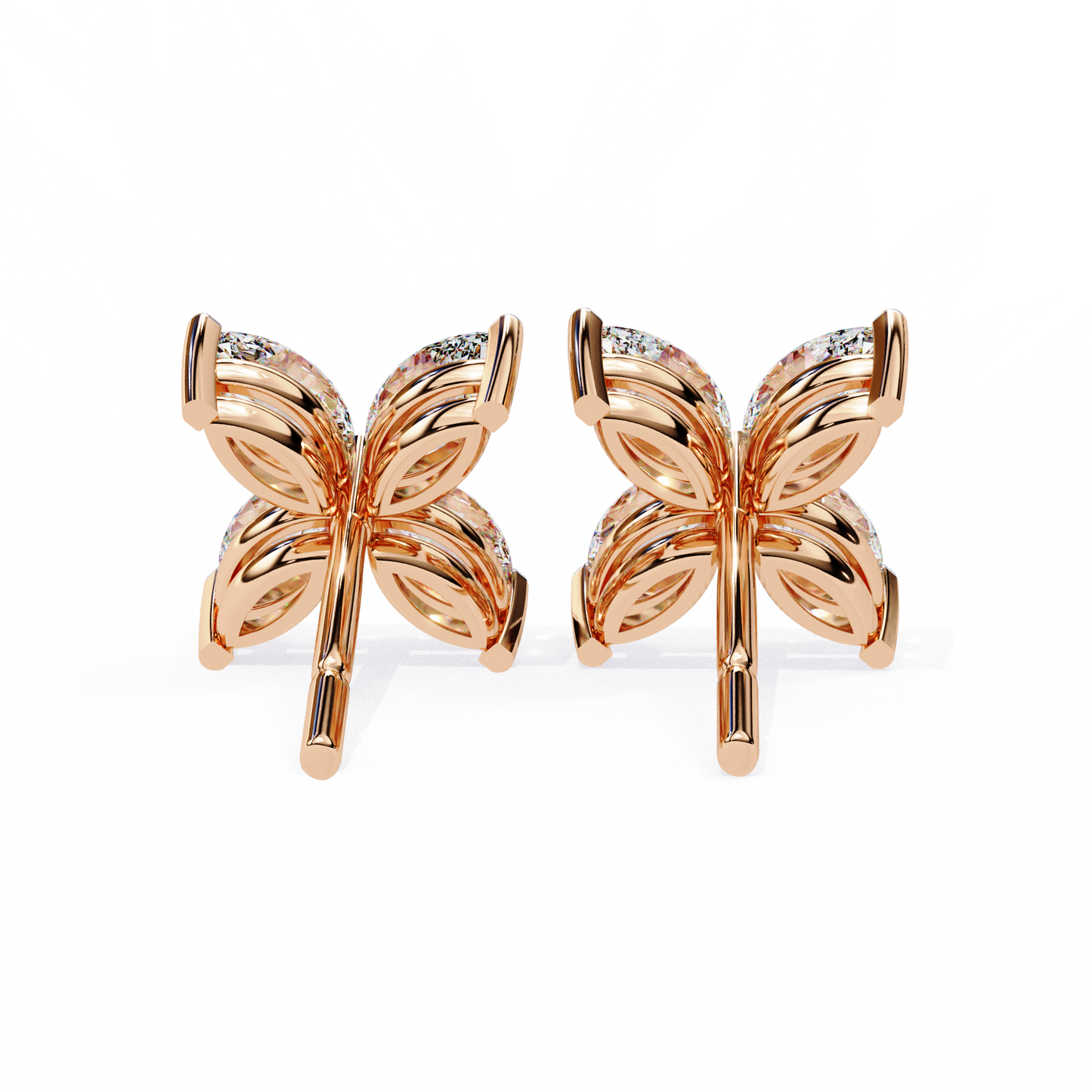 18K Rose Gold Lab Grown Diamond Fashion Stud Earrings 0.88 ctw DAE-171