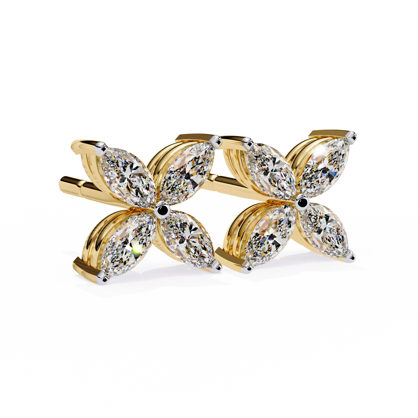 18K Yellow Gold Lab Grown Diamond Fashion Stud Earrings 0.88 ctw DAE-171