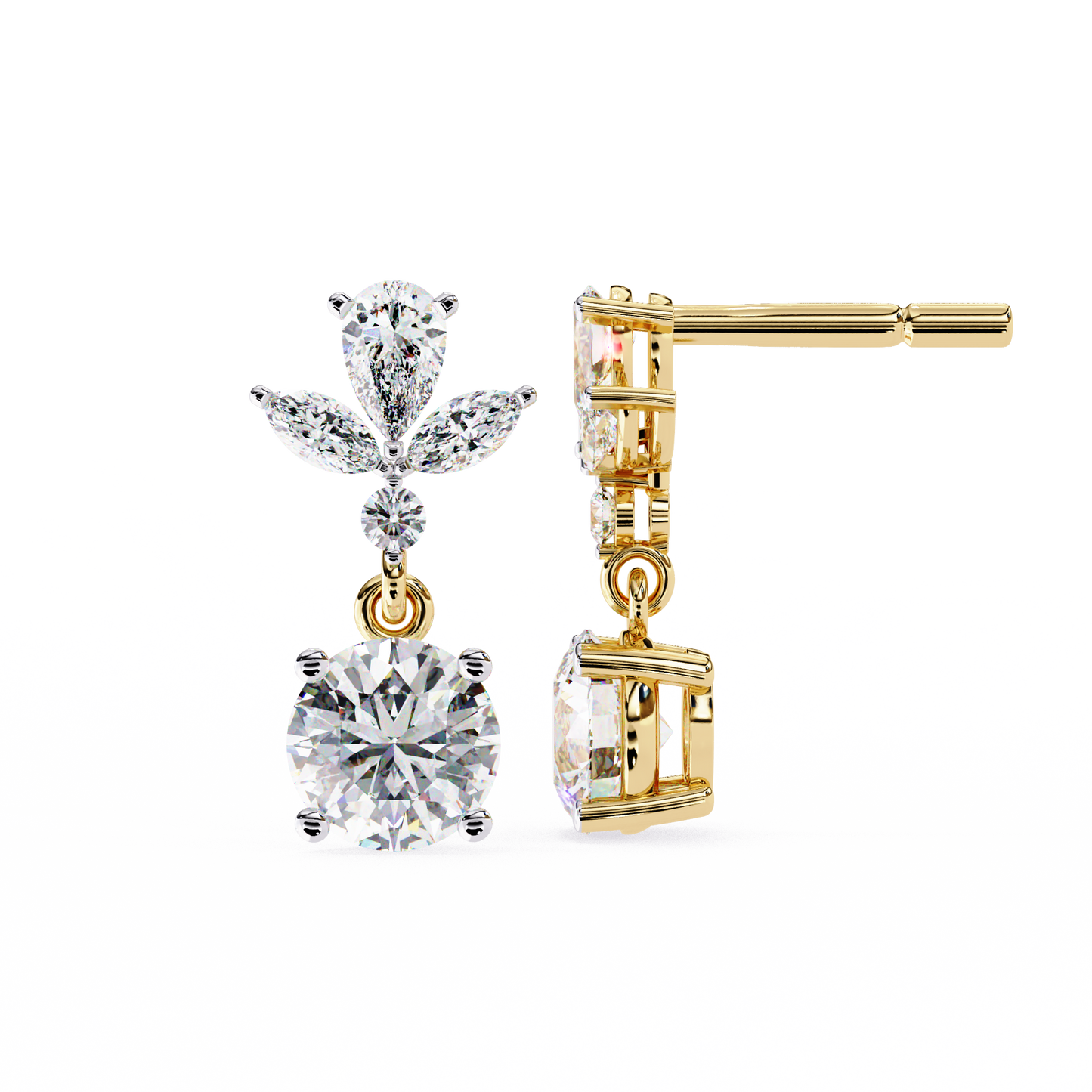18K Yellow Gold Lab Grown Diamond Drop Earrings 1.17 ctw DAE-164
