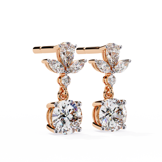 18K Rose Gold Lab Grown Diamond Drop Earrings 1.17 ctw DAE-164
