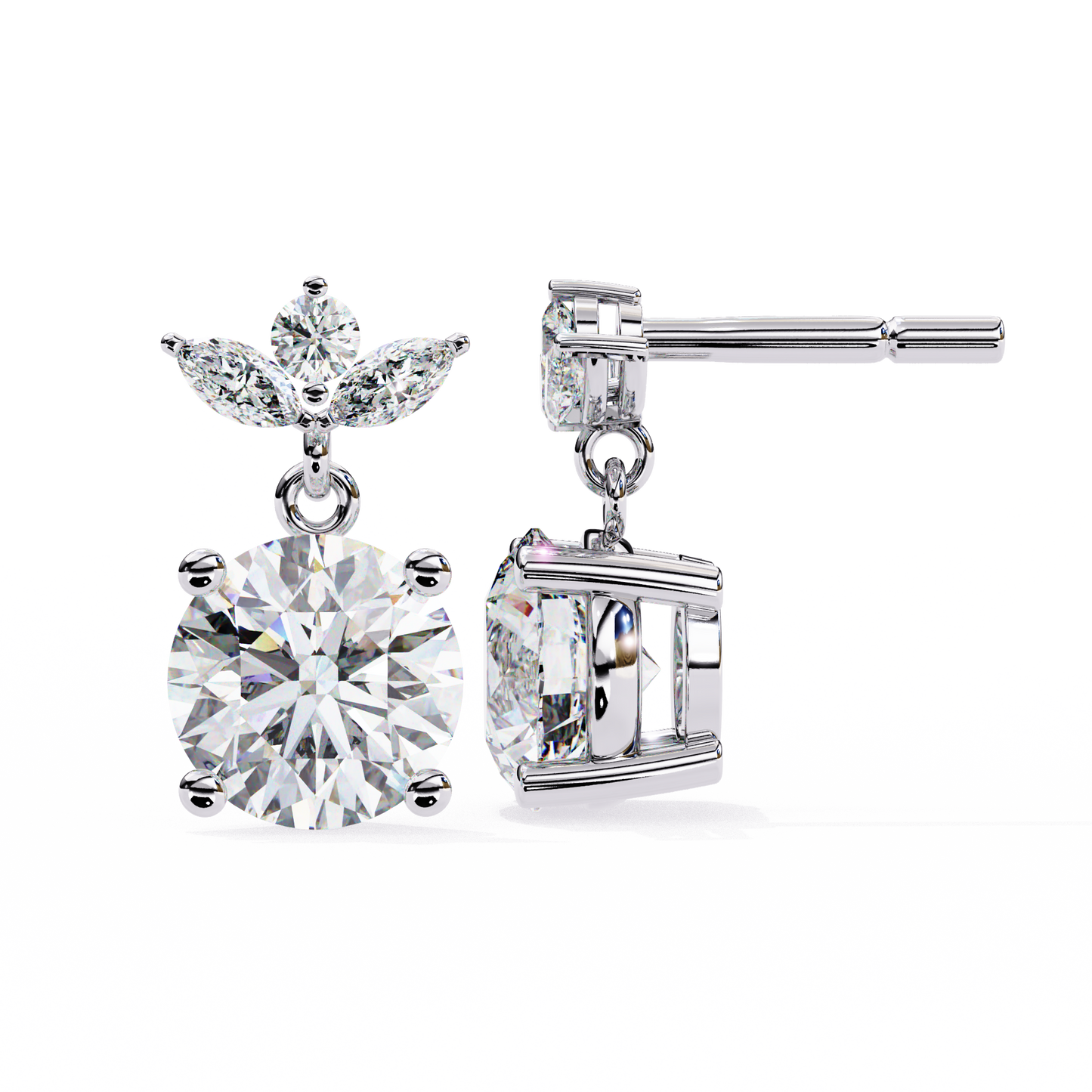 14K White Gold Lab Grown Diamond Drop Earrings 2.00 ctw DAE-163