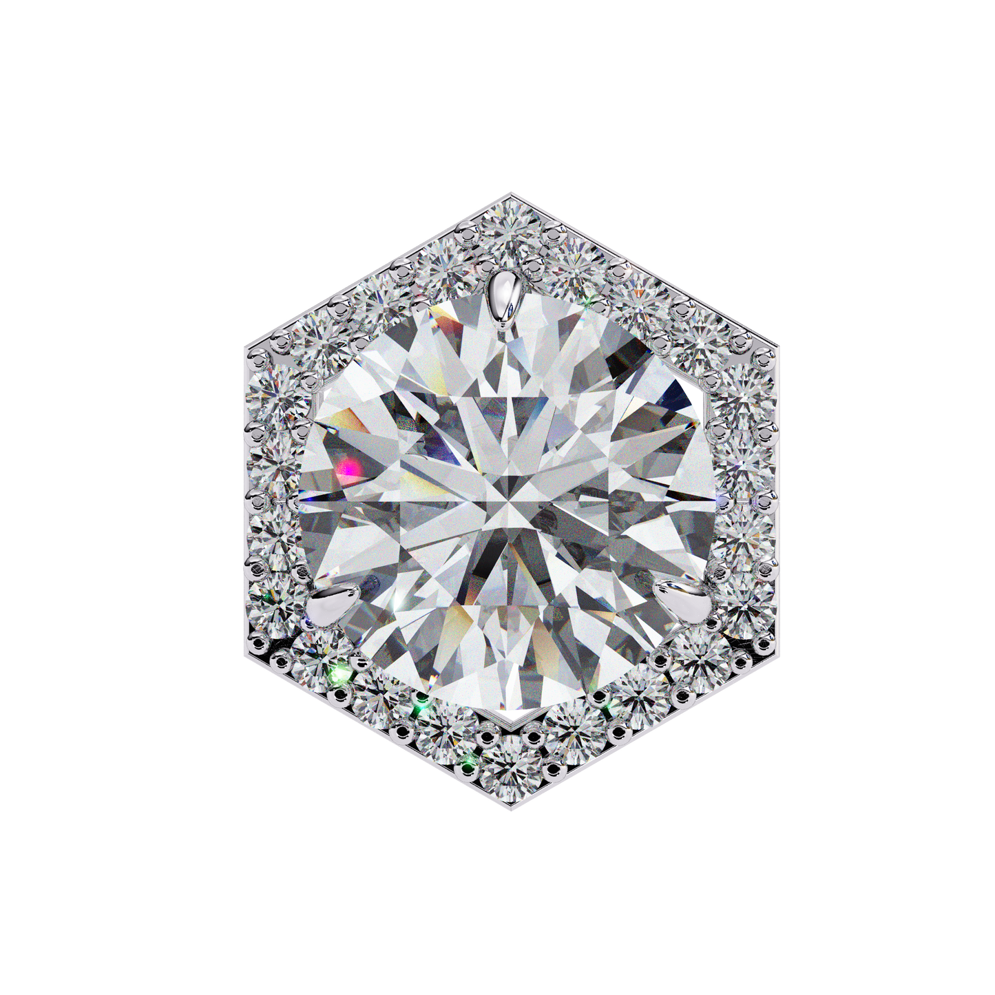 18K White Gold Lab Grown Diamond Halo Earrings 2.10 ctw DAE-140