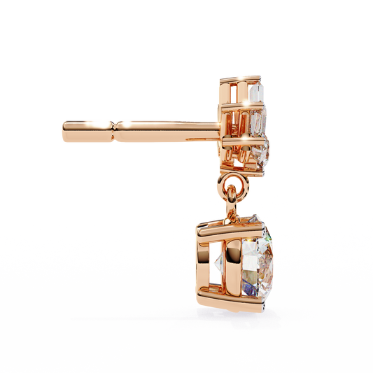 18K Rose Gold Lab Grown Diamond Drop Earrings 0.87 ctw DAE-162