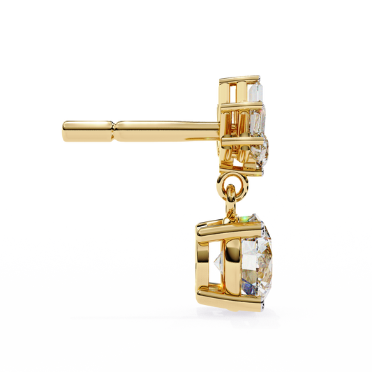 18K Yellow Gold Lab Grown Diamond Drop Earrings 0.87 ctw DAE-162