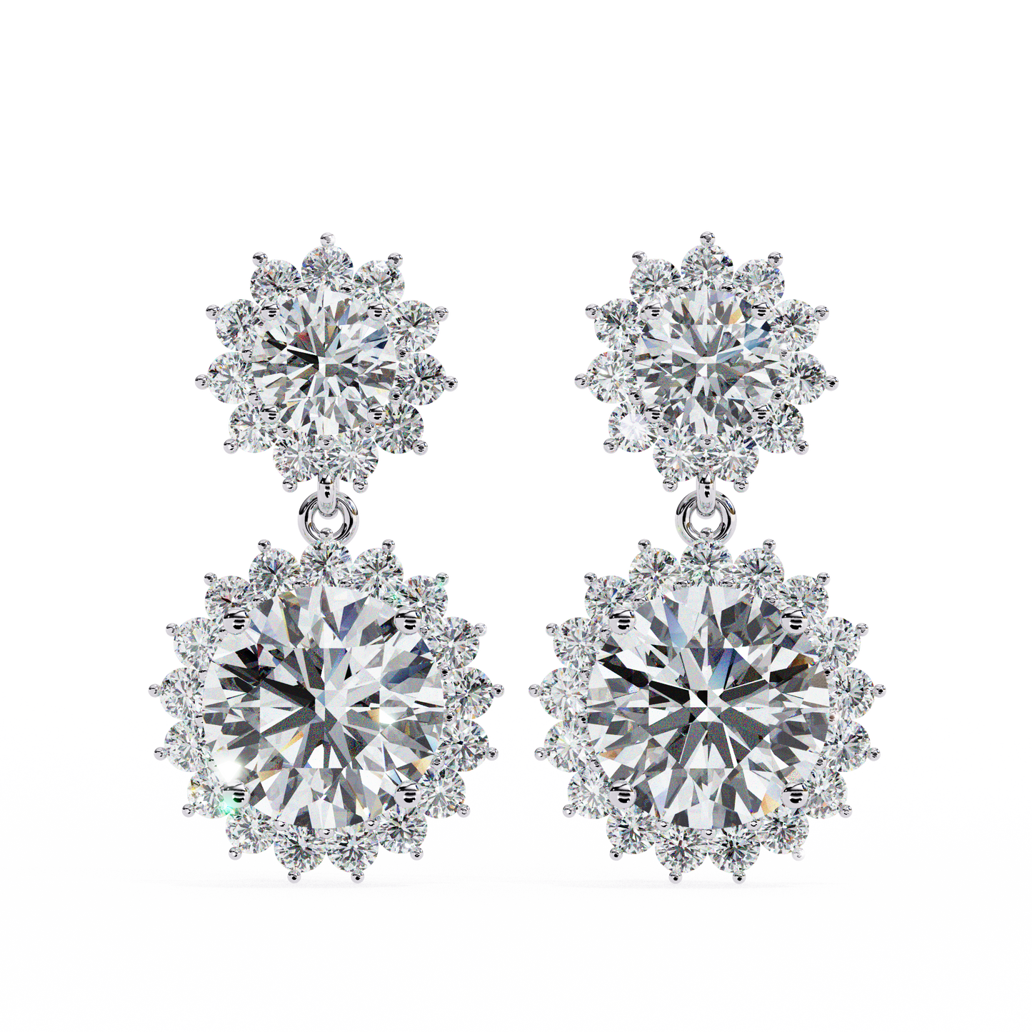 18K White Gold Lab Grown Diamond Drop Earrings 1.37 ctw DAE-161