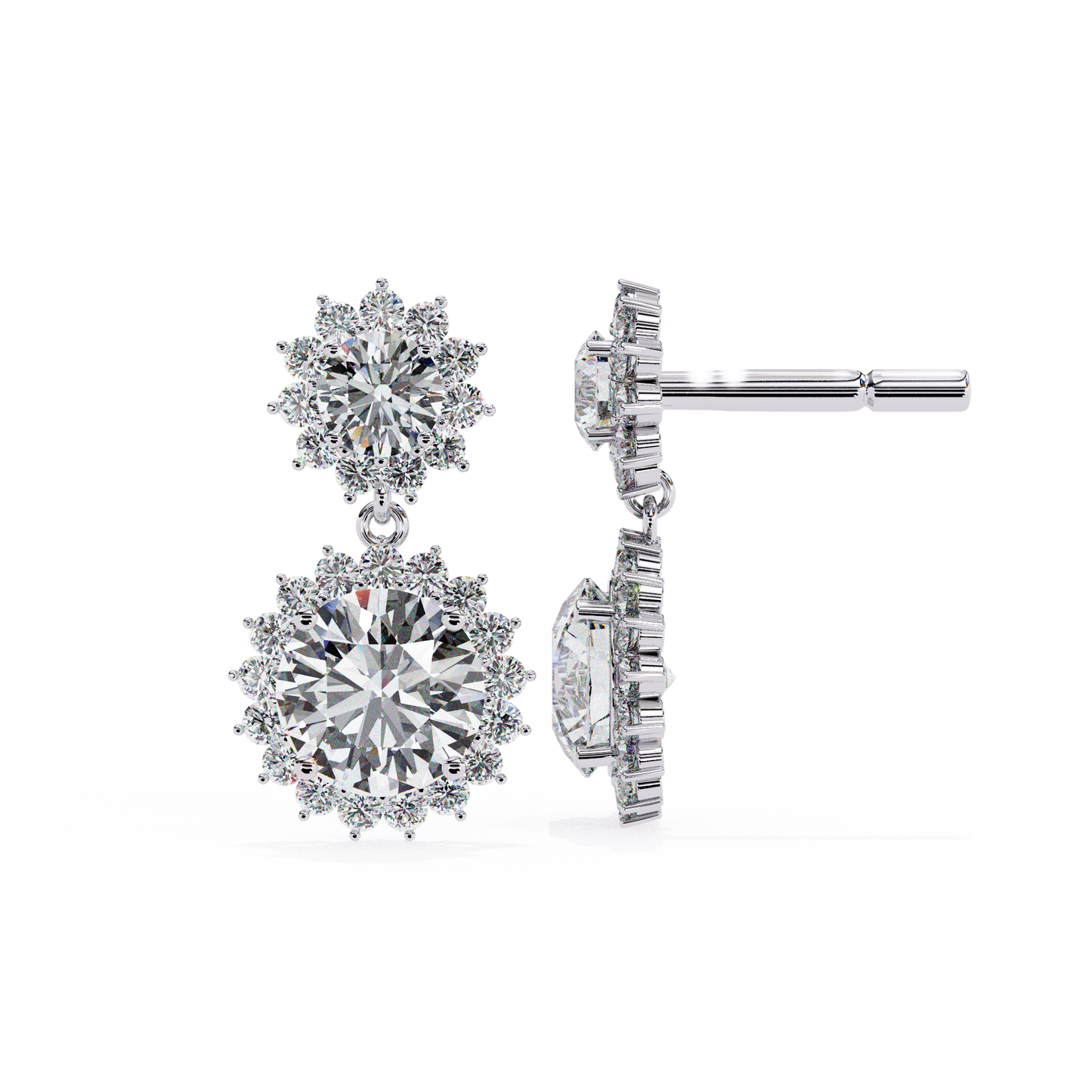 18K White Gold Lab Grown Diamond Drop Earrings 1.37 ctw DAE-161