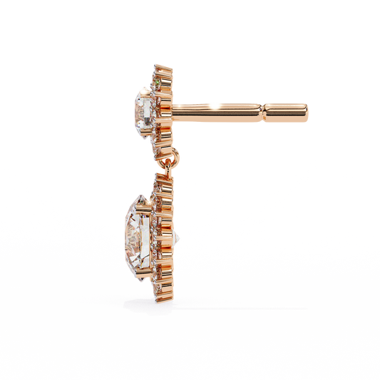 10K Rose Gold Lab Grown Diamond Drop Earrings 1.37 ctw DAE-161