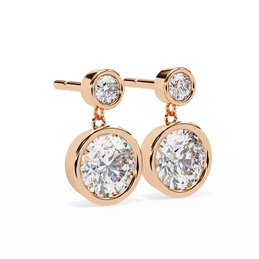 18K Rose Gold Lab Grown Diamond Drop Earrings 1.82 ctw DAE-160