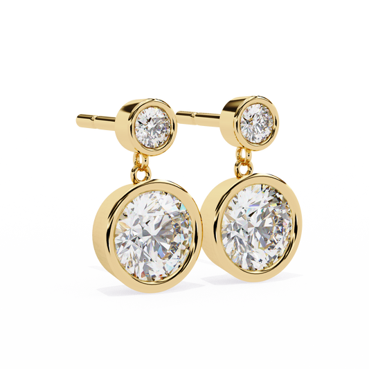 18K Yellow Gold Lab Grown Diamond Drop Earrings 1.82 ctw DAE-160