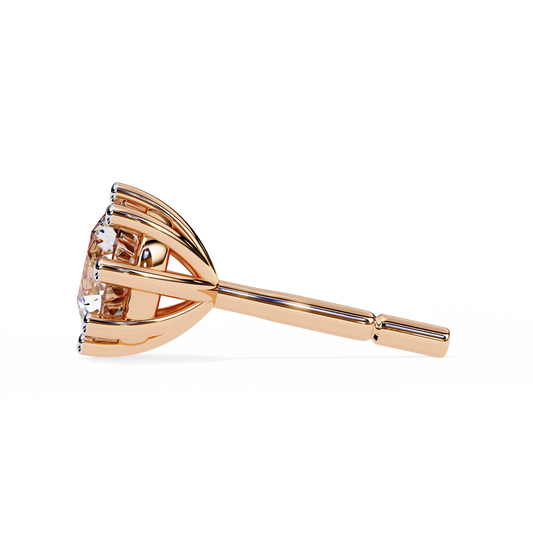 18K Rose Gold Lab Grown Diamond Solitaire Stud Earrings 2.55 ctw DAE-126