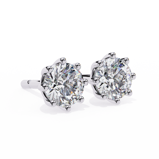 10K White Gold Lab Grown Diamond Solitaire Stud Earrings 2.55 ctw DAE-126