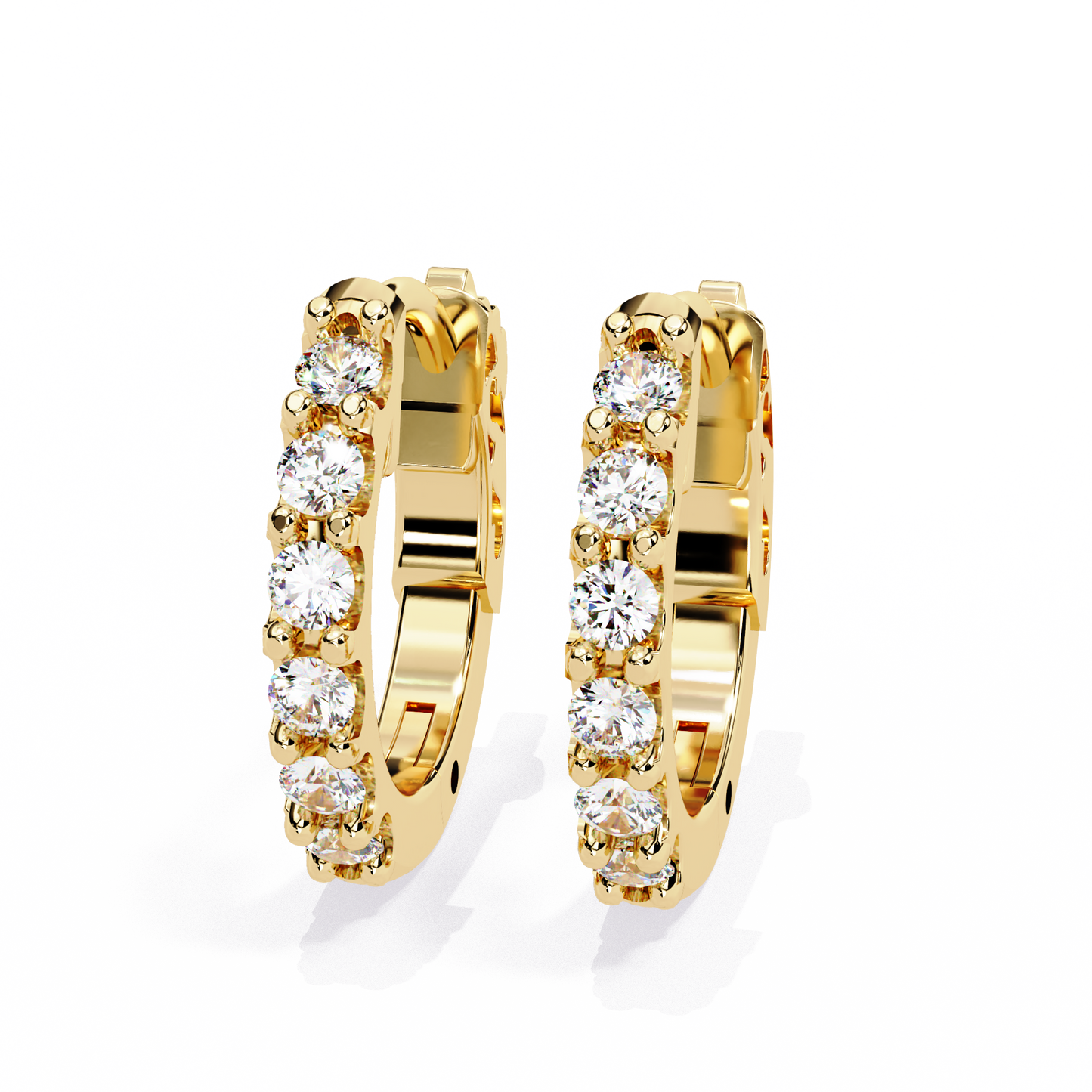 10K Yellow Gold Lab Grown Diamond Hoops Earrings 0.36 ctw DAE-150