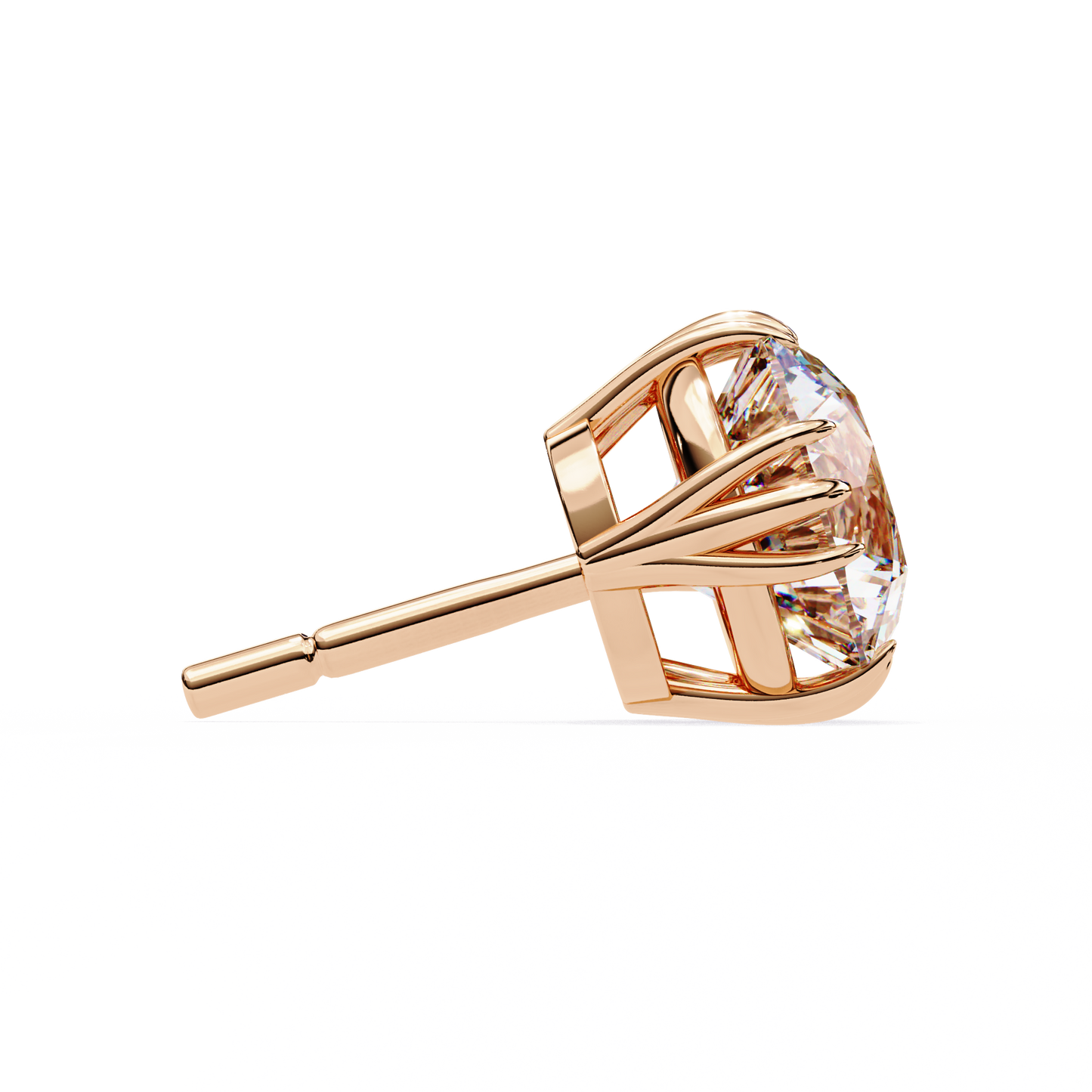 10K Rose Gold Lab Grown Diamond Solitaire Stud Earrings 2.80 ctw DAE-123
