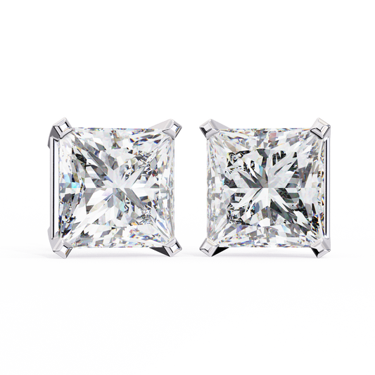 18K White Gold Lab Grown Diamond Solitaire Stud Earrings 3.00 ctw DAE-122