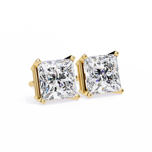 18K Yellow Gold Lab Grown Diamond Solitaire Stud Earrings 3.00 ctw DAE-122