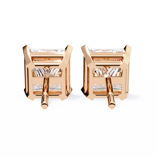 10K Rose Gold Lab Grown Diamond Solitaire Stud Earrings 3.00 ctw DAE-122