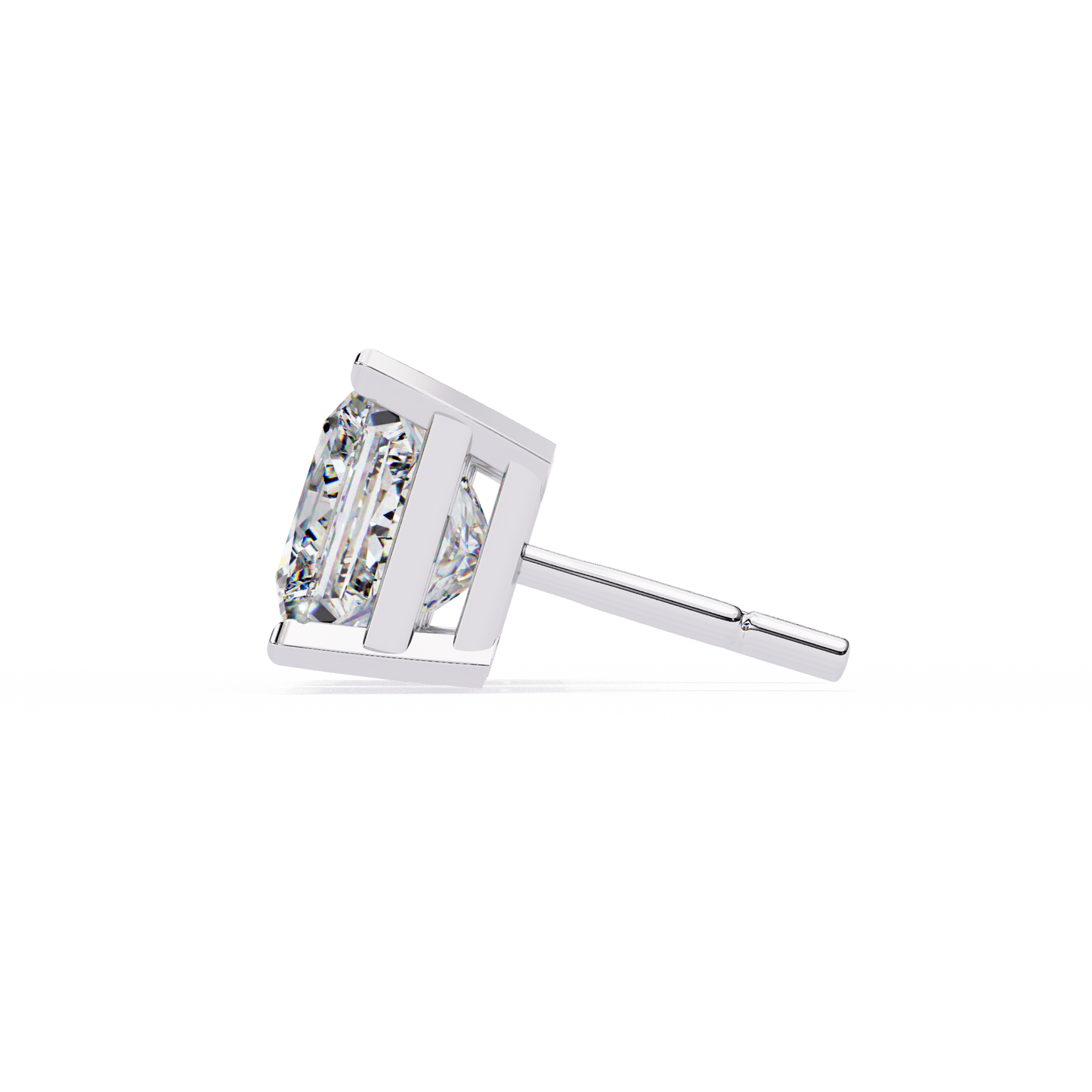 18K White Gold Lab Grown Diamond Solitaire Stud Earrings 3.00 ctw DAE-122