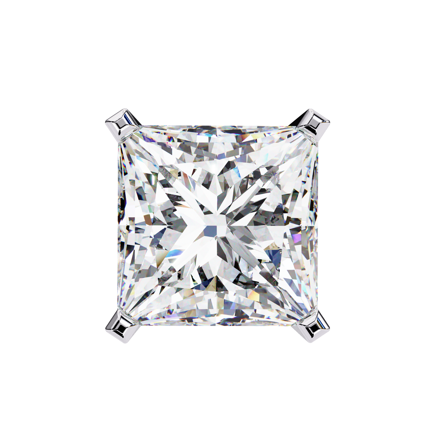 18K White Gold Lab Grown Diamond Solitaire Stud Earrings 3.00 ctw DAE-122