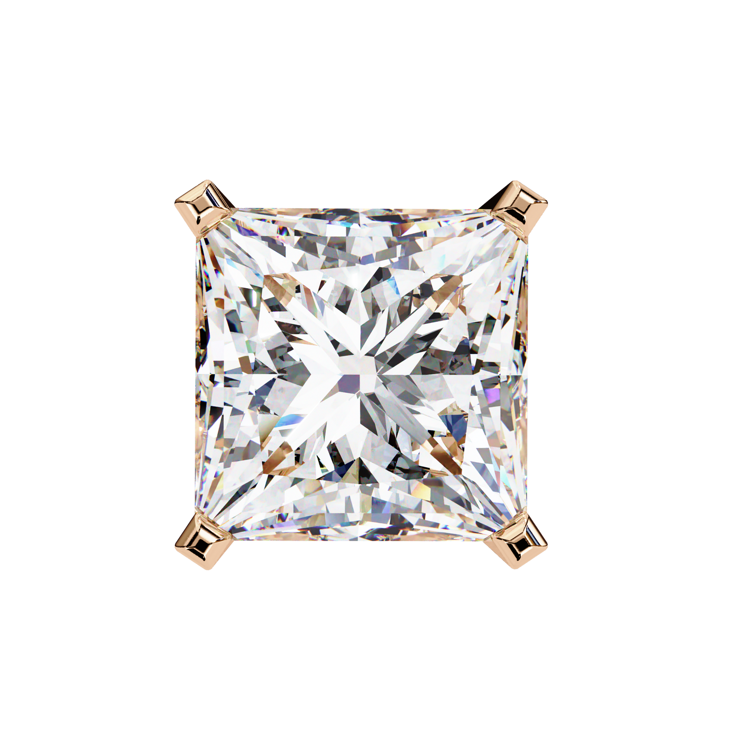18K Rose Gold Lab Grown Diamond Solitaire Stud Earrings 3.00 ctw DAE-122