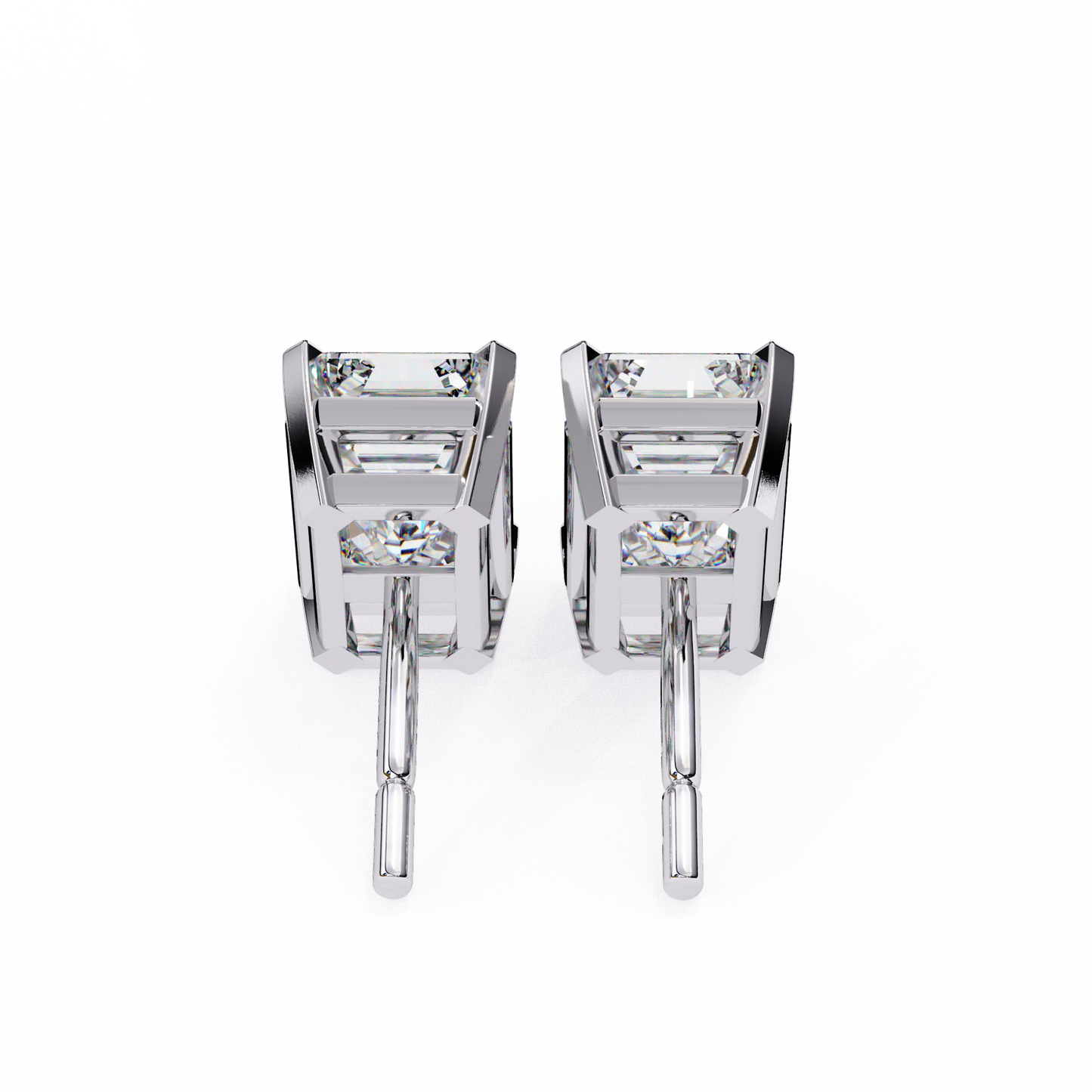 14K White Gold Lab Grown Diamond Solitaire Stud Earrings 2.39 ctw DAE-121