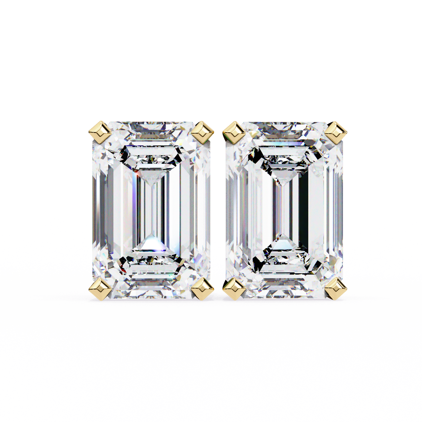 14K Yellow Gold Lab Grown Diamond Solitaire Stud Earrings 2.39 ctw DAE-121
