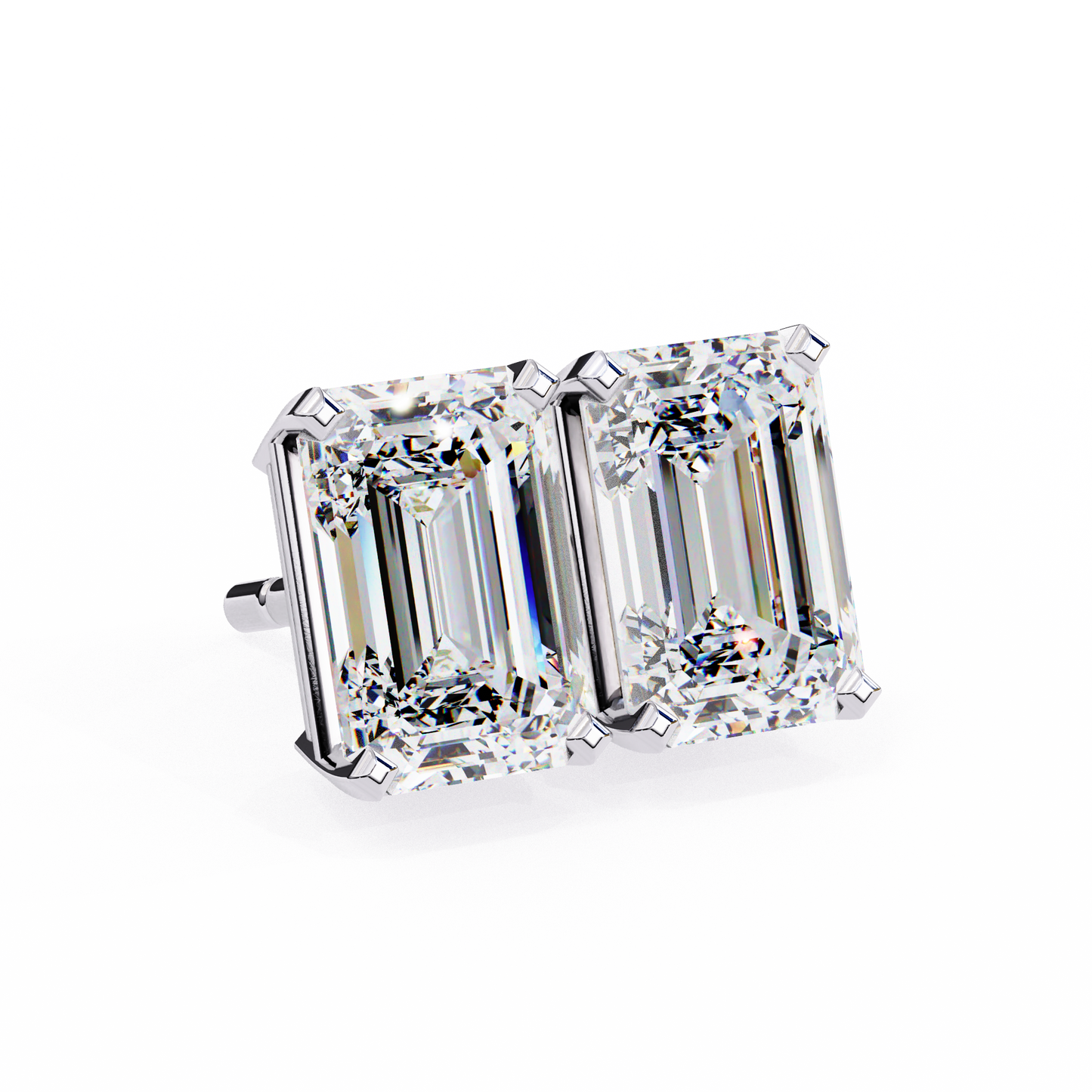 14K White Gold Lab Grown Diamond Solitaire Stud Earrings 2.39 ctw DAE-121