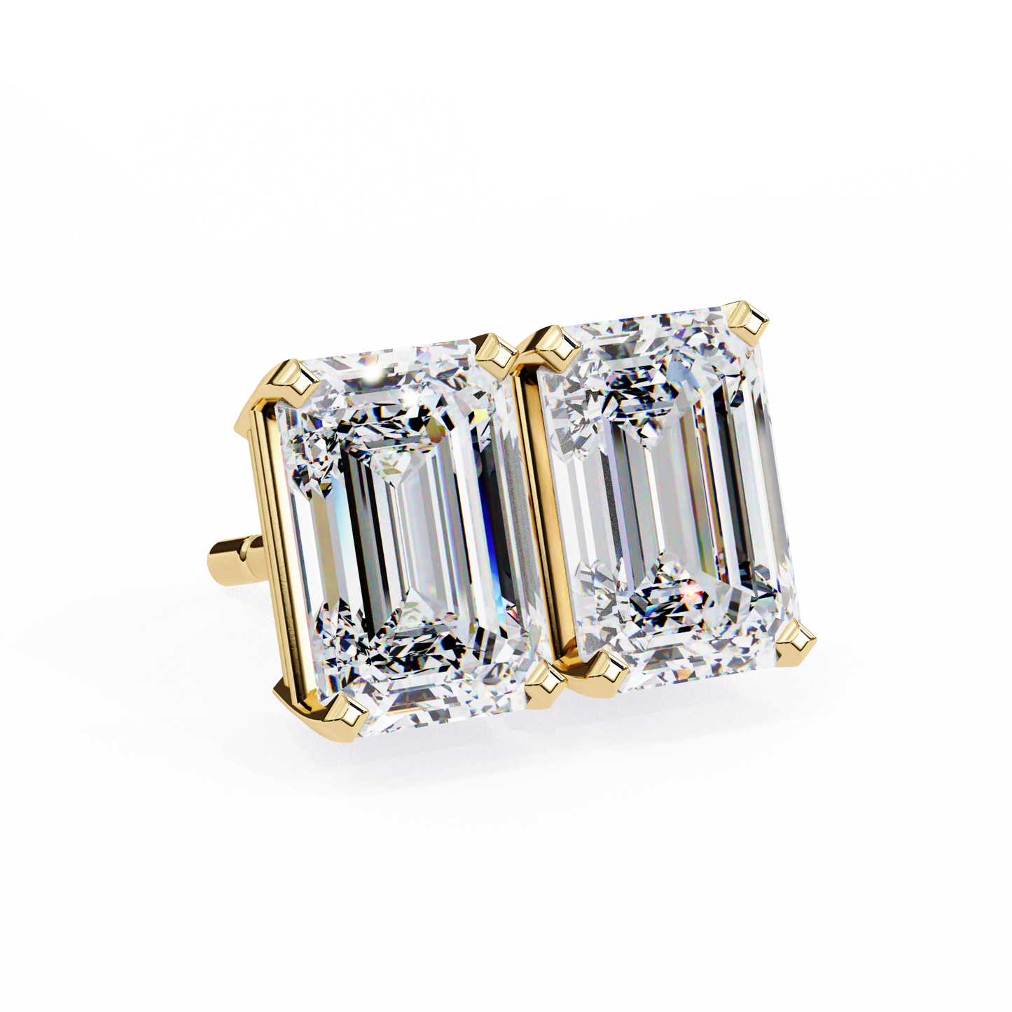 14K Yellow Gold Lab Grown Diamond Solitaire Stud Earrings 2.39 ctw DAE-121