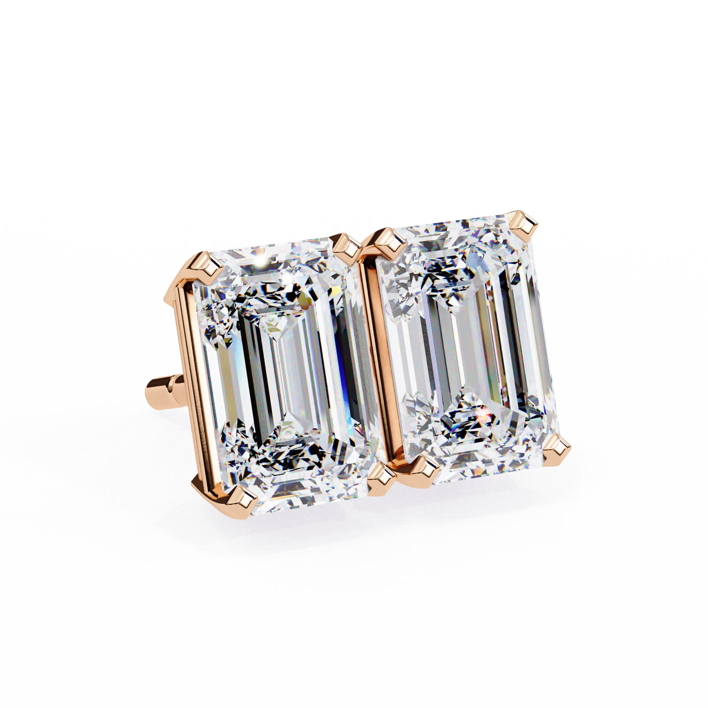 10K Rose Gold Lab Grown Diamond Solitaire Stud Earrings 2.39 ctw DAE-121