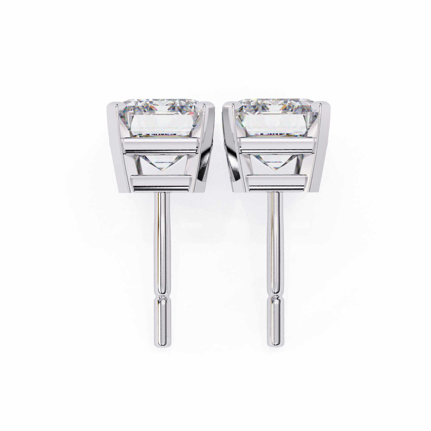 14K White Gold Lab Grown Diamond Solitaire Stud Earrings 2.39 ctw DAE-121