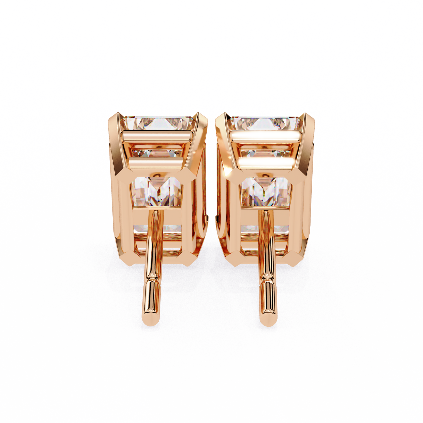 10K Rose Gold Lab Grown Diamond Solitaire Stud Earrings 2.39 ctw DAE-121
