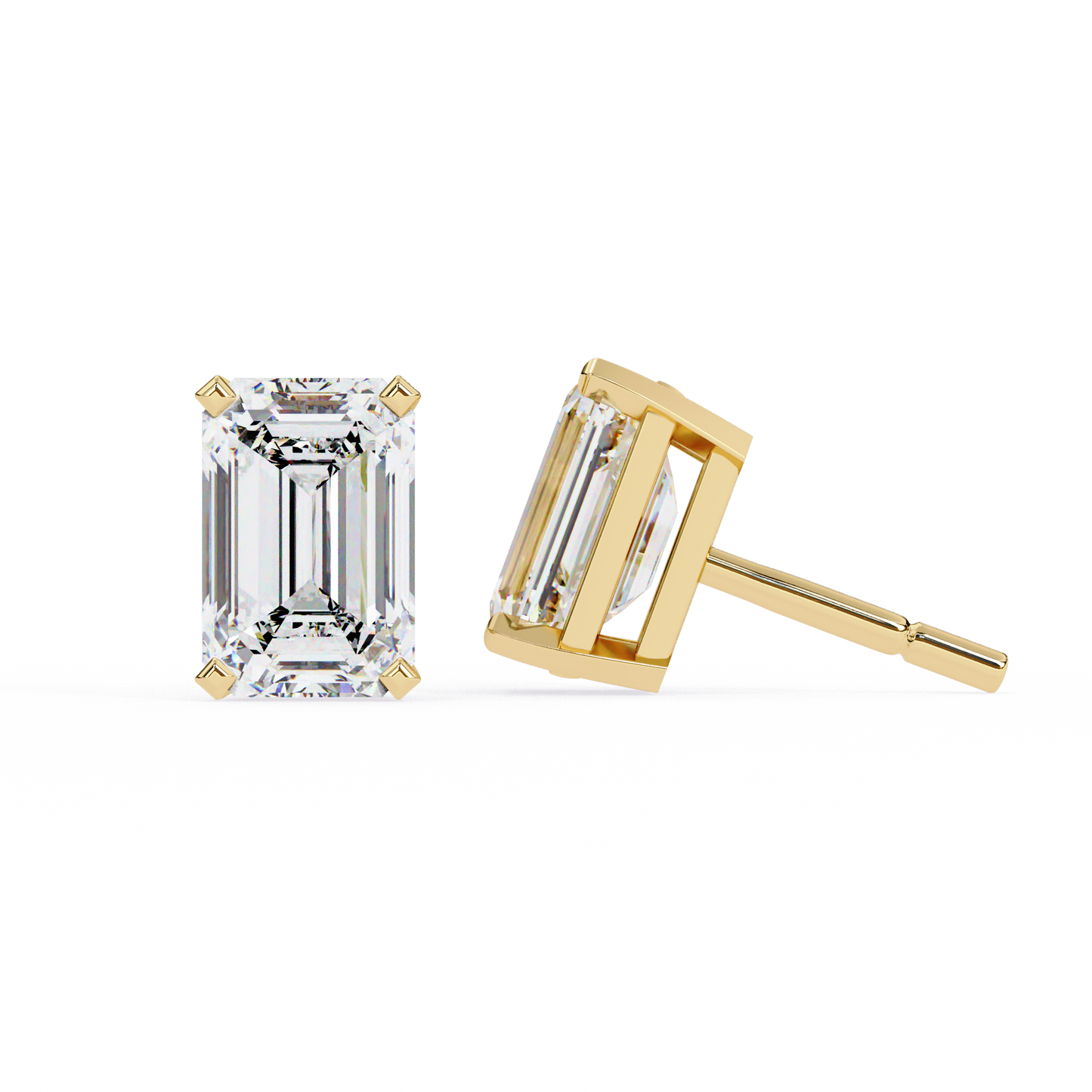 14K Yellow Gold Lab Grown Diamond Solitaire Stud Earrings 2.39 ctw DAE-121